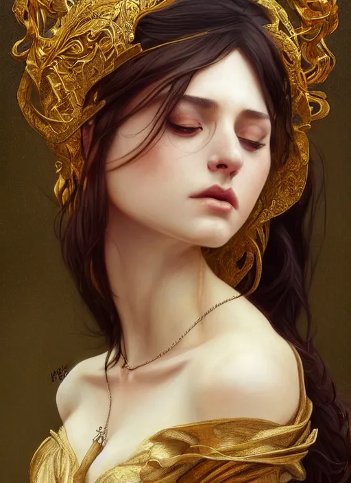 Image similar to sansan suicide realistic, surealism, aesthetic, shiny, fantasy, intricate, elegant, extremely higly detailed, digital painting, artstation, ornate, grotesque, baroque, concept art, photoshop, krita, smooth, sharp focus, full body focus, illustration, digital painting, art by artgerm and greg rutkowski and alphonse mucha