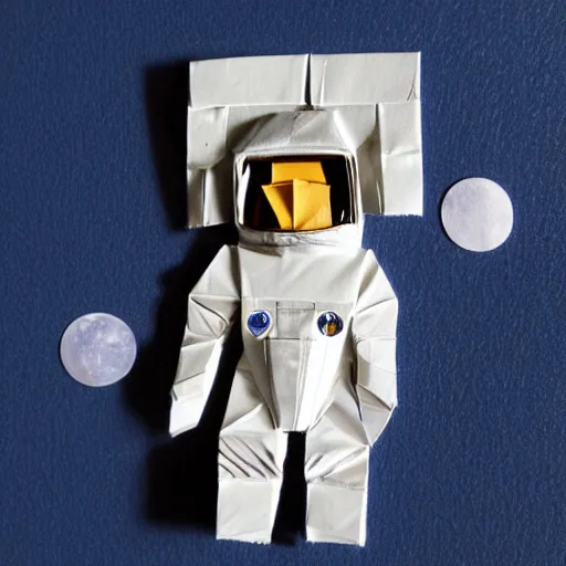 Prompt: an origami astronaut