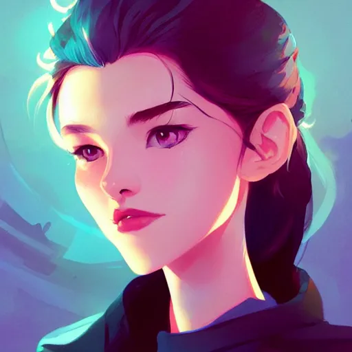 Prompt: a portrait of a very beautiful 1 5 year old girl in the style of artgerm, charlie bowater, atey ghailan and mike mignola, vibrant colors and hard shadows and strong rim light, plain background, comic cover art, trending on artstation