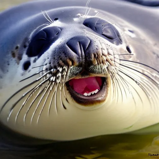 Image similar to adorable fat harbor seal smiling