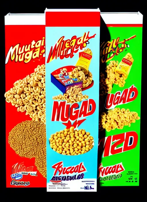 Image similar to an ad for mutagenic cereal, 1 9 9 6, product photography, hq