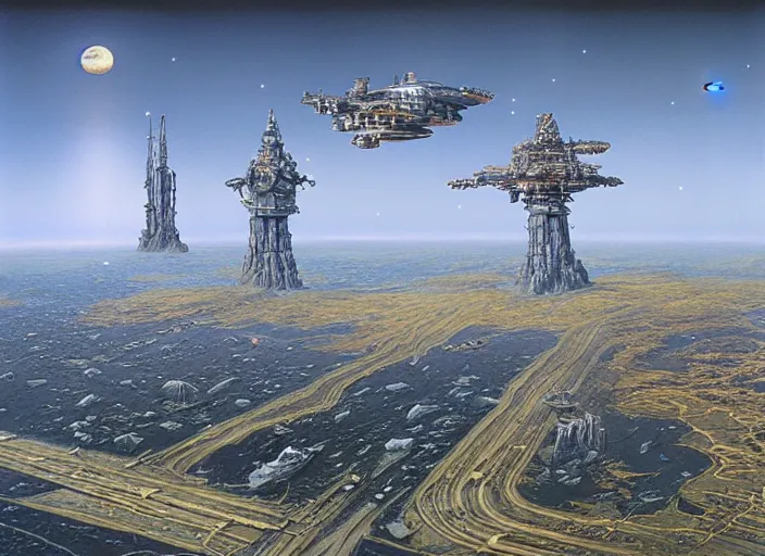 Prompt: trillion year spree, matte painting, peter elson