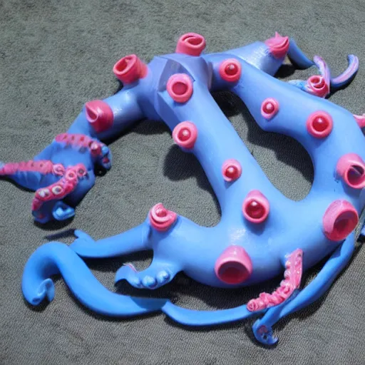 Image similar to vintage 1 9 6 0 s plastic toy of a octopus kaiju,