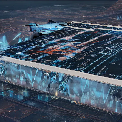 Image similar to Kazimierz Malewicz sci-fi motherboard airport view from above structure on the coronation of napoleon painting and digital billboard point cloud in the middle, unreal engine 5, keyshot, octane, artstation trending, ultra high detail, ultra realistic, cinematic, 8k, 16k, in style of zaha hadid, in style of nanospace, in plastic, dark, tilt shift,