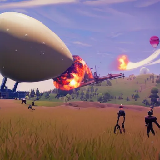 Prompt: hindenburg disaster in fortnite