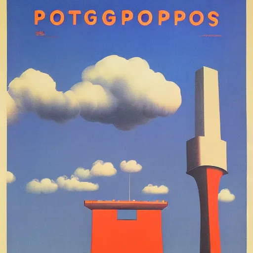 Image similar to A Singaporean propaganda poster designed by Rene Magritte