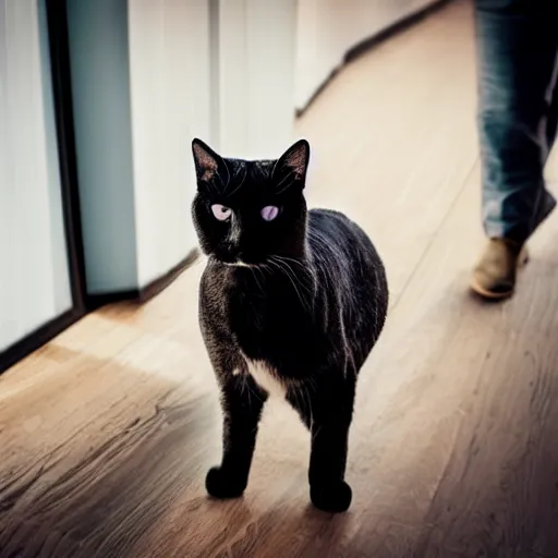 Prompt: professional photograph taken of a cat wearing a suit