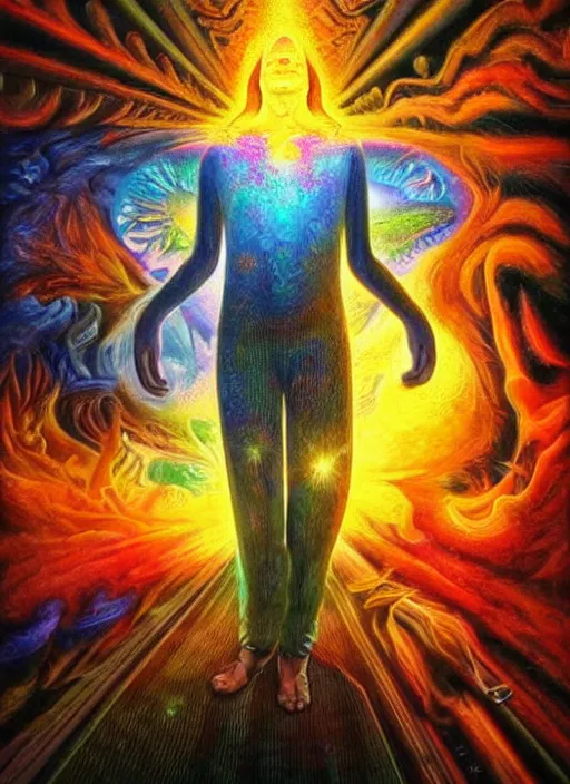 Prompt: portrait ultra dimensional entity, accidentally tripping on dmt and acid, psychedelic experience, overwhelming psychosis of self realization and burning awakening, ultra high definition, unreal engine 5, hyperrealism, masterpiece composition, by david a. hardy, barclay shaw