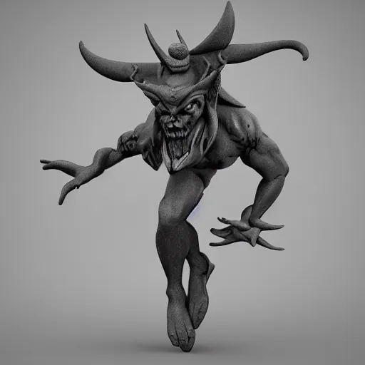 Prompt: dancing devil, 3d render, high detail