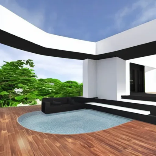 Image similar to a black modern mansion on an island by itself, award winning, 8k, ultra realistic,