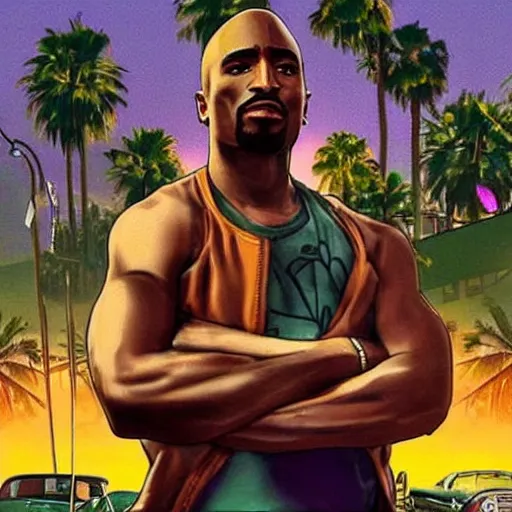 Image similar to tupac gta 5 cover art