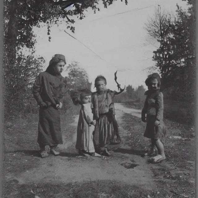 Image similar to bad omen, vintage photograph