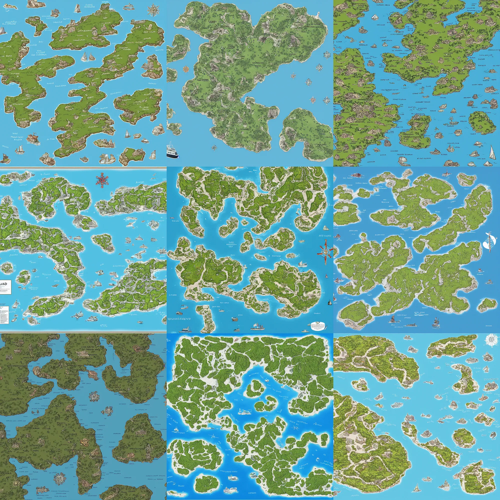 Prompt: detailed island map