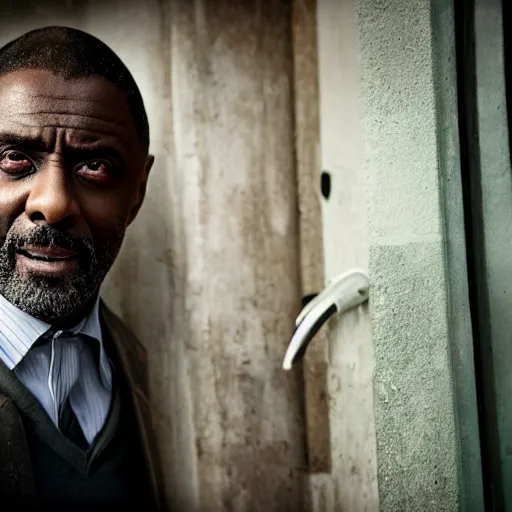 Prompt: doctor who played by Idris Elba, cinematic photo, distance shot