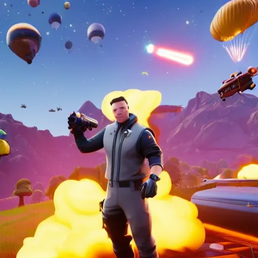 Prompt: screenshot of elon musk in fortnite