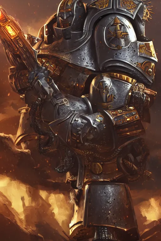 Image similar to armor portrait heros warhammer 4 0 k horus heresy fanart - the primarchs emperor by johannes helgeson animated with vfx concept artist & illustrator global illumination ray tracing hdr fanart arstation zbrush central hardmesh 8 k octane renderer comics stylized