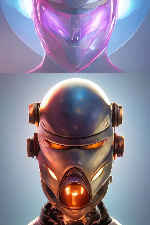 Image similar to epic mask helmet robot ninja portrait stylized as fornite style game design fanart by concept artist gervasio canda, behance hd by jesper ejsing, by rhads, makoto shinkai and lois van baarle, ilya kuvshinov, rossdraws global illumination radiating a glowing aura global illumination ray tracing hdr render in unreal engine 5