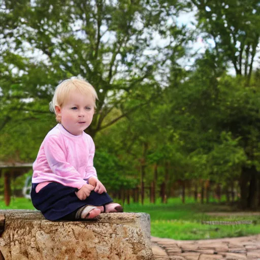 Image similar to a kid sitting on a half moon