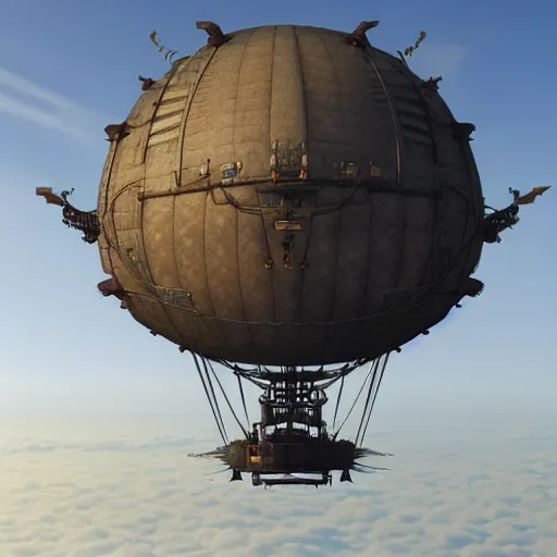 Image similar to Steampunk Airship above the clouds