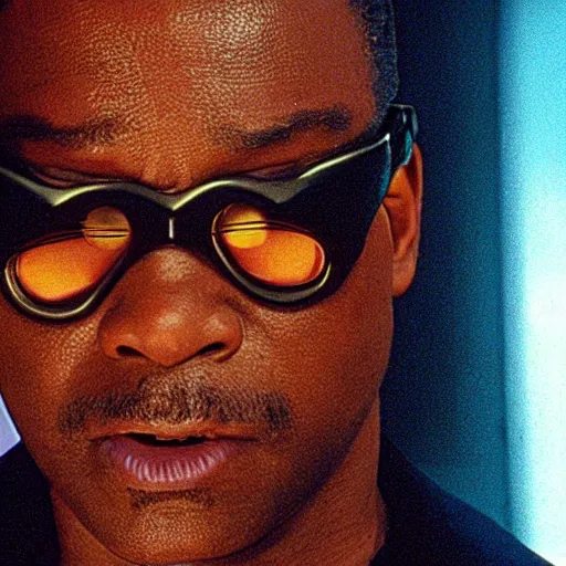 Image similar to A still of Levar Burton as Morpheus in The Matrix (1999)