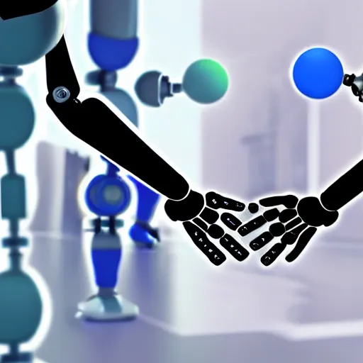 Image similar to human and robot holding hands