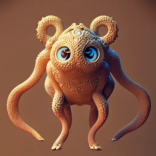 Prompt: a curly pokemon:: by beeple and James Gilleard and Justin Gerard :: ornate, dynamic, particulate, intricate, elegant, highly detailed, centered, artstation, smooth, sharp focus, octane render, 3d