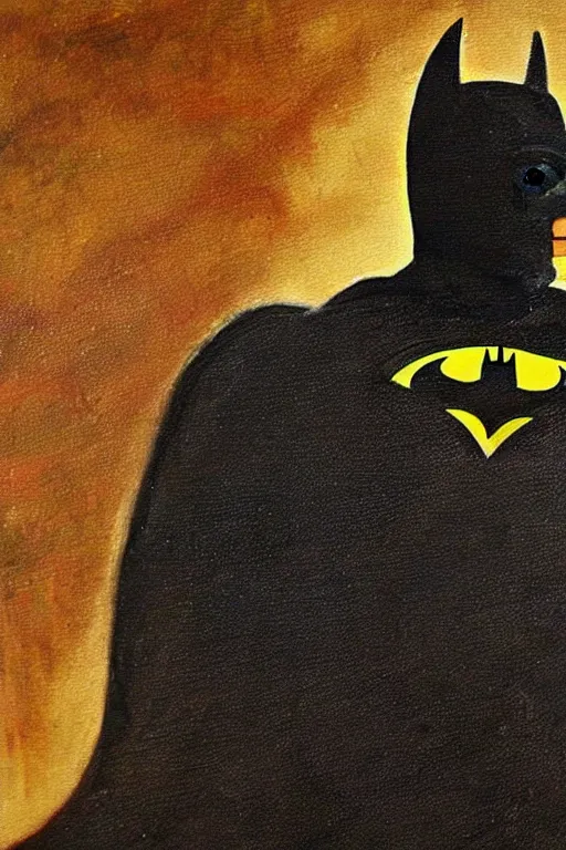 Image similar to painting of batman the style of leonardo da vinci