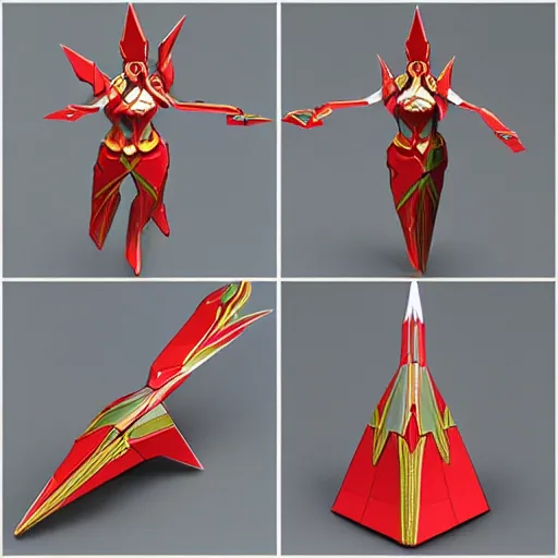 Prompt: a paper model of pyra from xenoblade chronicles, paper modeling art.