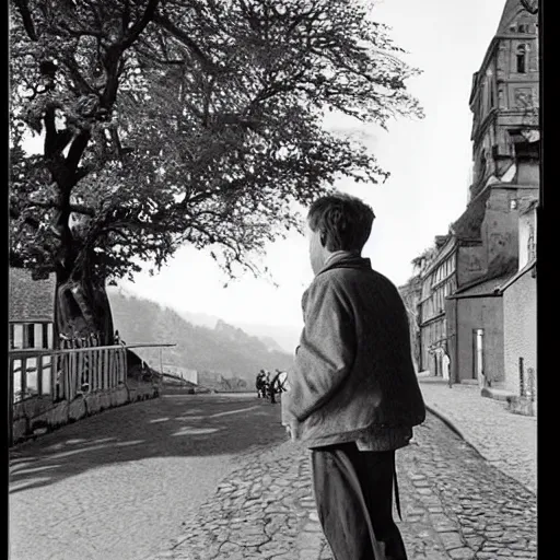 Prompt: a portrait of a character in a scenic environment by Robert Doisneau