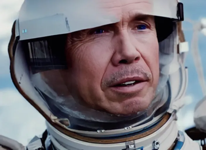 Image similar to film still of Clint Howard as Cooper in Interstellar, 4k