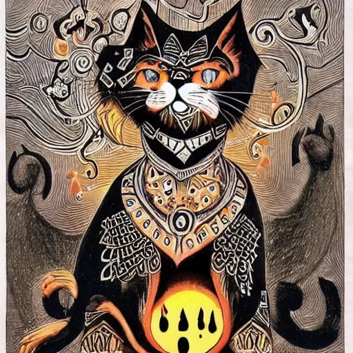 Prompt: the dark god of cats