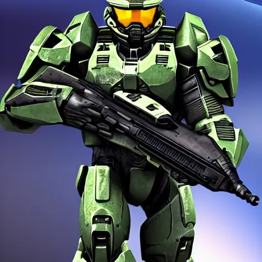 Image similar to master chief with playstation 1 graphics