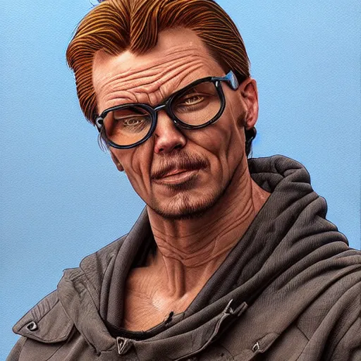 Prompt: a beautiful detailed 3 d matte portrait of uuno turhapuro, by glenn fabry, high details