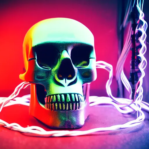 Cyberpunk skull neon lights cool dystopia -  Portugal