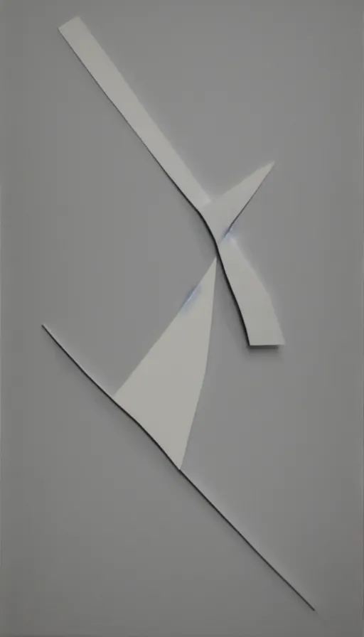 Image similar to a painting of a tie on a white wall, a minimalist relief by anthony caro and antony gormley, geometric abstract art, 3 d, minimalist