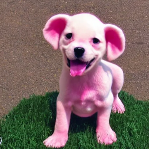 Image similar to an adorable pink puppy