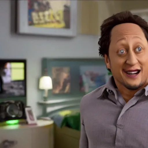 Image similar to movie still of rob schneider as an xbox, directed by michael bay