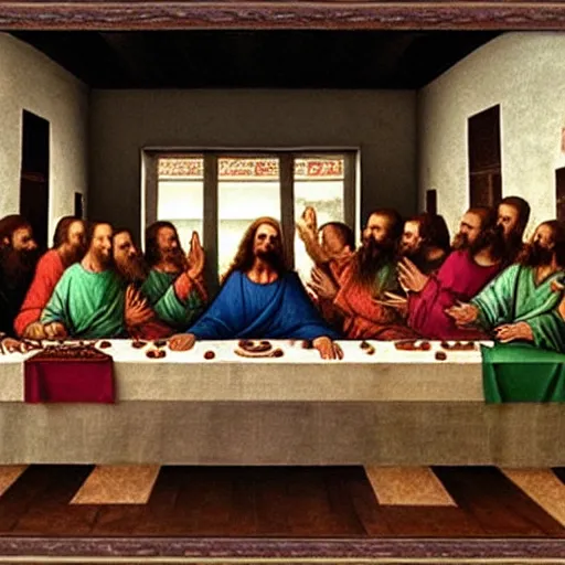 Image similar to the true last supper, jesus and his disciples, religious iconography