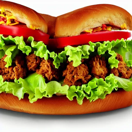 Image similar to The new hottest trend in fast food sandwiches;