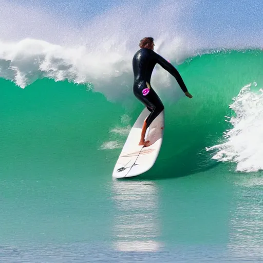 Prompt: a surfer inside of a tube