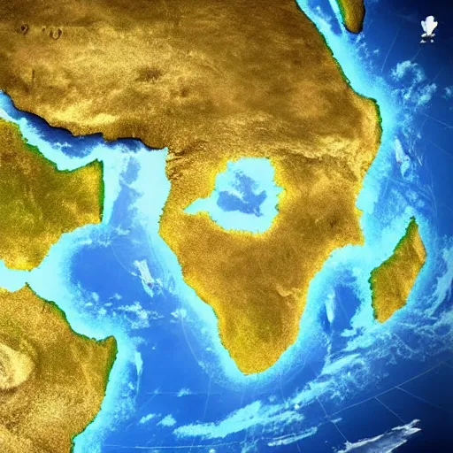 Prompt: africa sinking like Atlantis
