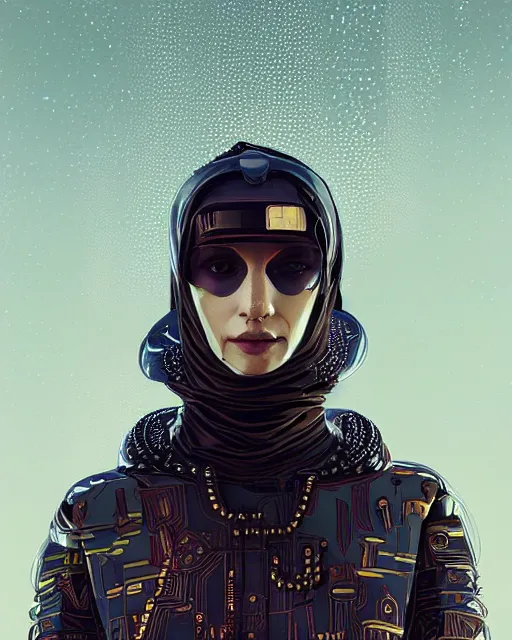 Image similar to detailed portrait atreides cyberpunk futuristic reflective coats decorated with traditional dune ornaments by ismail inceoglu dra