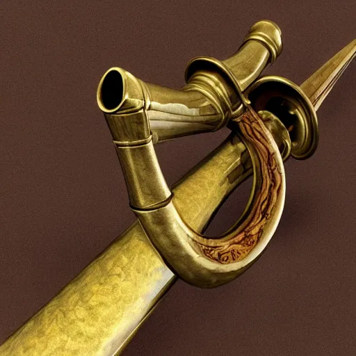 Image similar to a 3 d render of a medieval blowing horn, winding horn, animal horn, higly detailed, mystic, artwork