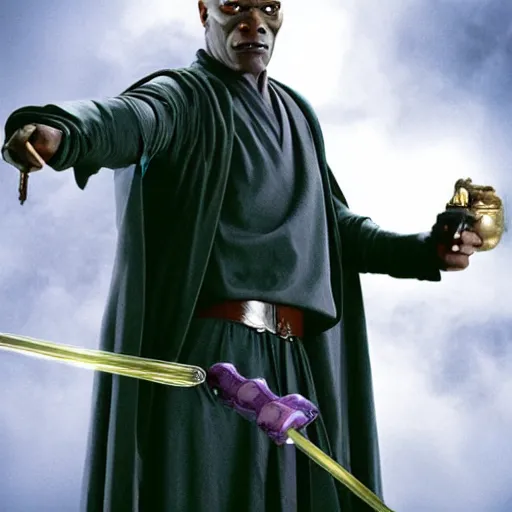 Image similar to lord voldemort as mace windu