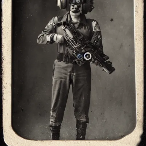 Image similar to tintype photographs of watchmen, machine mediums, dieselpunk troopers and ghost pilots