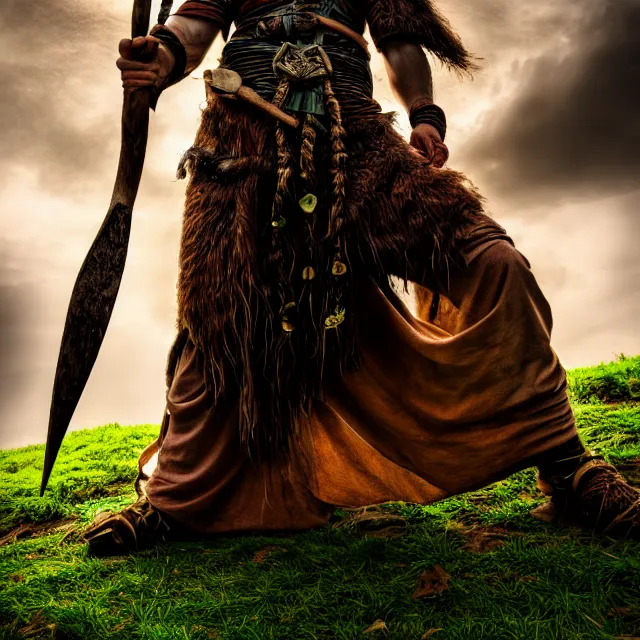 Image similar to photo of a druid warrior with earth powers, highly detailed, 4 k, hdr, smooth, sharp focus, high resolution, award - winning photo
