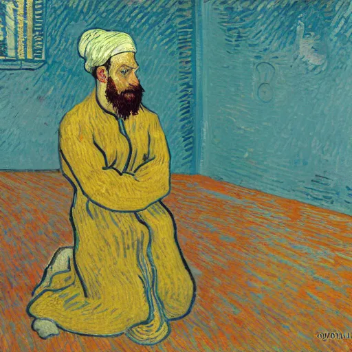 Image similar to salah by van gogh, 4 k,