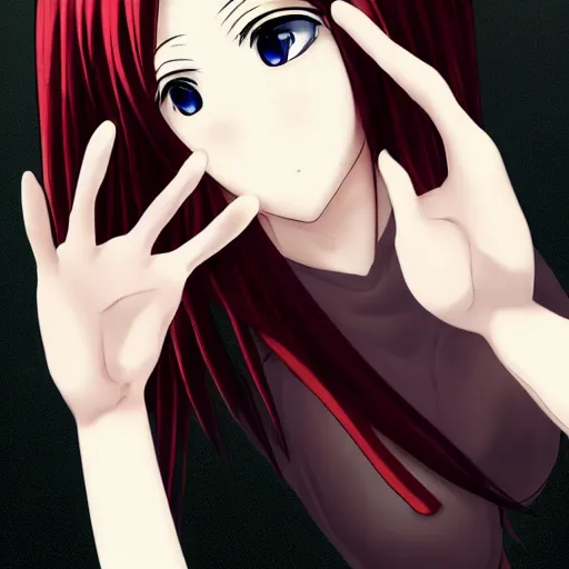 Image similar to anime woman with hands crossed