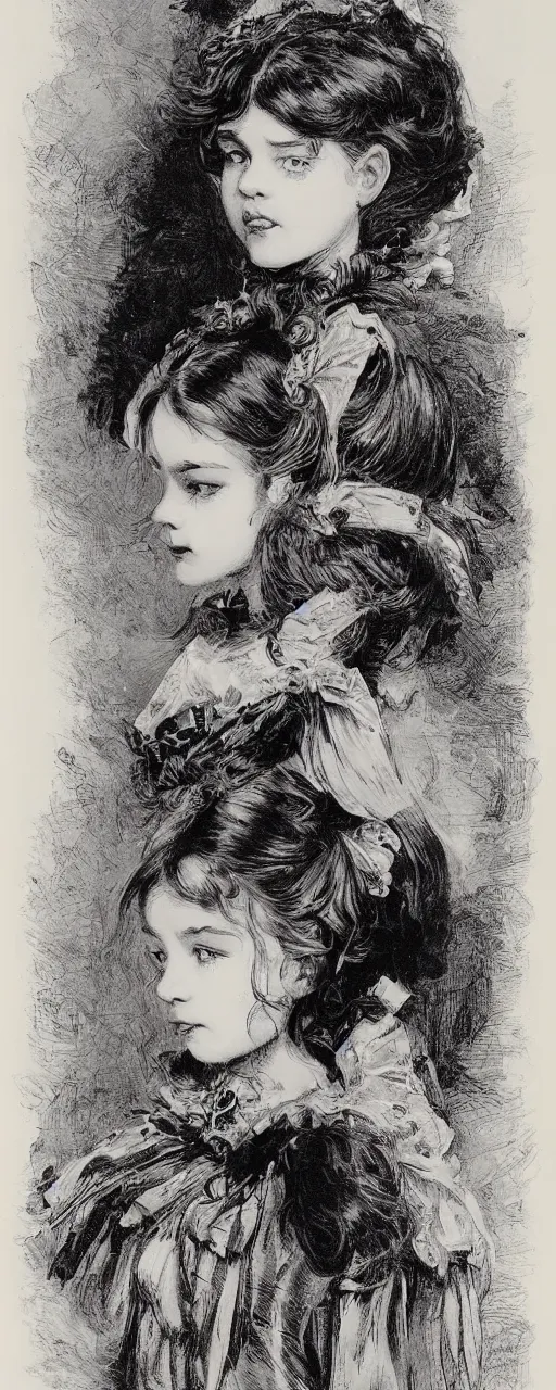 Image similar to a beautiful victorian girl by Bernie Wrightson, 8k, high quality