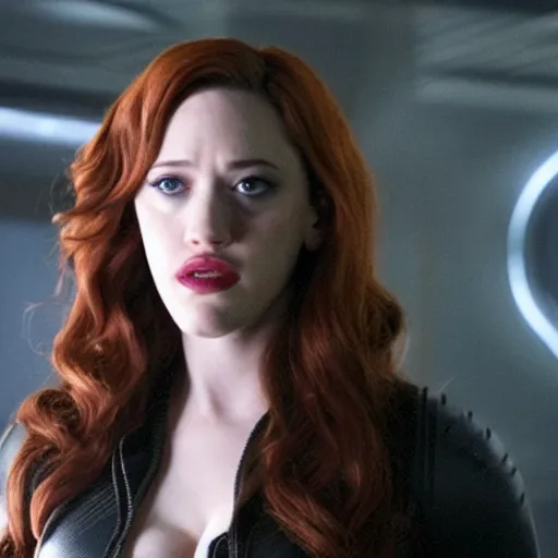 Image similar to a still of kat dennings as black widow in iron man 2 ( 2 0 1 0 )